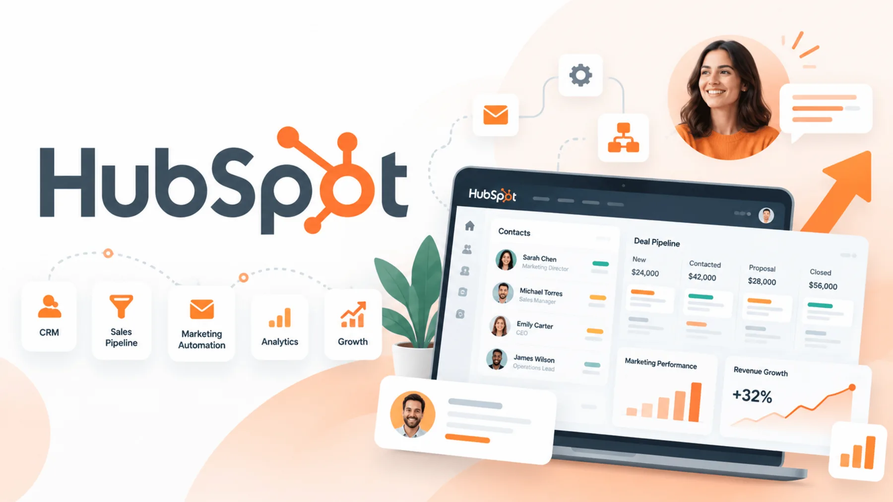 HubSpot CRM para ventas, marketing y automatización